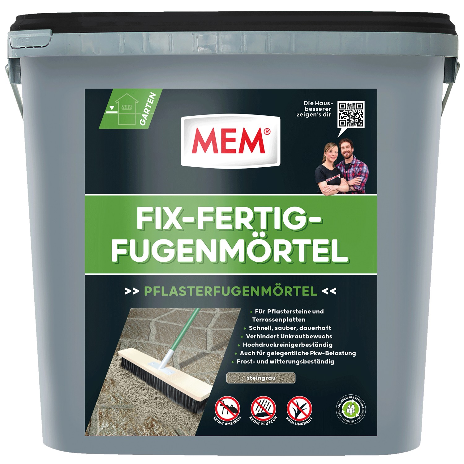 MEM Fix-Fertig-Fugenmörtel Steingrau 12,5 kg von Mem