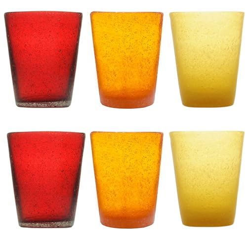 Memento Set mit 6 Wassergläsern aus Glaspaste, 300 cc (PopArt) von Memento