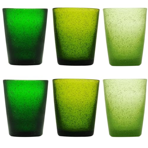 Memento Set mit 6 Wassergläsern aus Glaspaste 300 cc (Grass) von Memento