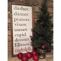 Dasher.dancer.prancer.vixen.comet.cupid.donner.blitzen.rudolph. Weihnachtszeit. Weihnachtsdeko. Rustikalen. Handgefertigt. Handpainted Dasher.dancer.prancer.vixen.comet.cupid.donner.blitzen.rudolph. Weihnachtszeit. Weihnachtsdeko. Rustikalen. Handgefertigt. Handpainted von MemesonMainStreet
