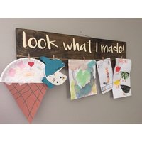 Kinder Kunst Display Zeichen Schauen Sie, Was Ich Gemacht Habe Handgefertigt. Handpainted. Rustikalen von MemesonMainStreet