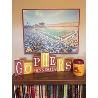 Minnesota Gophers Holzblöcke. Sport. Fußball. Rustikalen. Holz Dekor. Handgefertigt. Handpainted von MemesonMainStreet