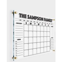 Acryl Familienkalender | Abwischbares Planer Board Individueller Wandkalender Mit Randnotizen Monatlicher Wochenplaner Kalender 2024 von MemoCustomAcrylics