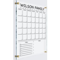 Acryl Trocken Abwischbarer Kalender | Weißes Text Schreibbrett Ewiger Wandkalender Mit Randnotizen Monatsplaner Und Wochenplaner 2025 von MemoCustomAcrylics