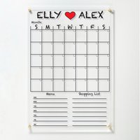 Großer Acrylkalender | Trocken Abwischbarer Planer Mit Marker Paar-Wandkalender Randnotizen Monatskalender 2025 Für Die Ganze Familie von MemoCustomAcrylics