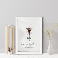 Espresso Martini Rezept Print Aquarell Cocktail Wandkunst Espresso Martini Rezept Print Aquarell Cocktail Wandkunst von Memorology
