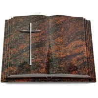 Granit Grabbuch 40x30x8-9cm Im Material Aruba, Alle Sichtflächen Poliert, Inklusive Inschrift Und Aluminium-Ornament von MemorumGrabmale