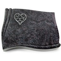 Granit Grabkissen 40x30x7cm Im Material Orion, Alle Sichtflächen Poliert, Inklusive Inschrift Und Aluminium-Ornament von MemorumGrabmale
