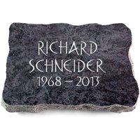 Granit Grabplatte 40x30x5cm Im Material Orion, Oberfläche Poliert - Kanten Gesprengt Inklusive Inschrift Und Ornament von MemorumGrabmale