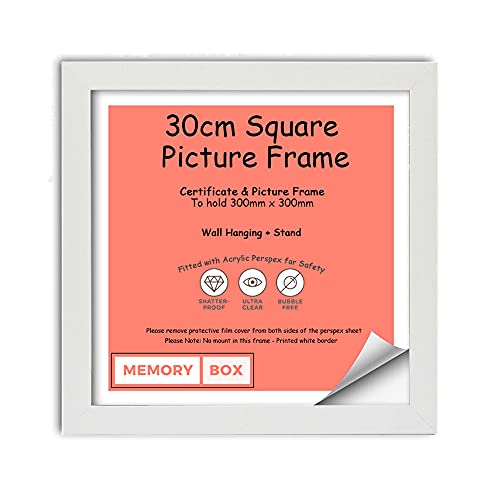 Bilderrahmen, quadratisch, 30 x 30 cm, Weiß von Memory Box