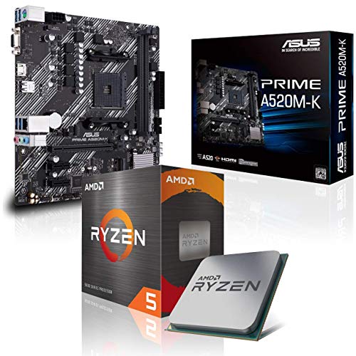 Memory PC Aufrüst-Kit Bundle AMD Ryzen 5 3600 6X 3.6 GHz Prozessor, A520M-K Mainboard (Komplett fertig zusammengebaut inkl. Bios Update und Funktionskontrolle) von Memory PC