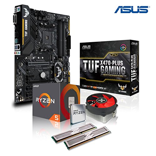 Aufrüst-Kit Bundle Ryzen 5 3600 6X 3.6 GHz Prozessor, 8 GB DDR4, ASUS TUF X470-Plus Gaming Mainboard (zusammengebaut inkl. Bios Update + Funktionskontrolle) von Memory PC