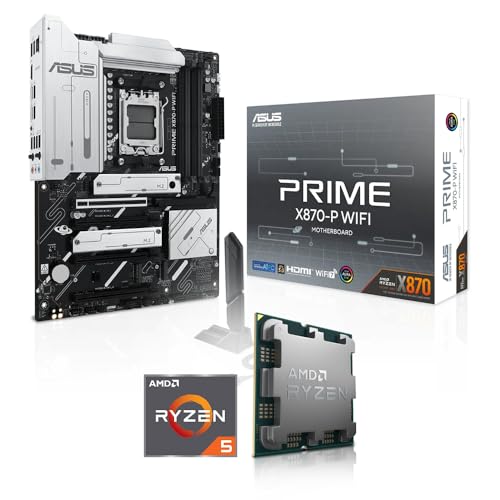 Aufrüst-Kit Bundle Ryzen 5 7600 6X 3.8 GHz Prozessor, 8 GB DDR5, ASUS Prime X870-P WiFi Mainboard (zusammengebaut inkl. Bios Update + Funktionskontrolle) von Memory PC