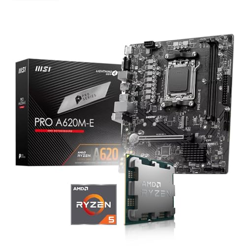 Aufrüst-Kit Bundle Ryzen 5 7600X 6X 4.7 GHz Prozessor, MSI PRO A620M-E Mainboard (zusammengebaut inkl. Bios Update + Funktionskontrolle) von Memory PC
