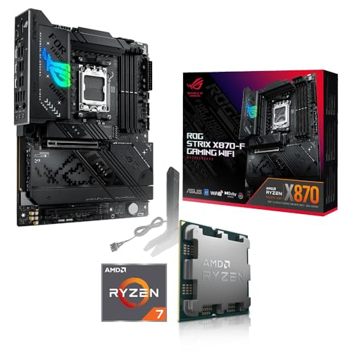 Aufrüst-Kit Bundle Ryzen 7 7800X3D 8X 4.2 GHz Prozessor, ASUS ROG Strix X870-F Gaming WiFi Mainboard, be Quiet! Dark Rock 5 (zusammengebaut inkl. Bios Update + Funktionskontrolle) von Memory PC