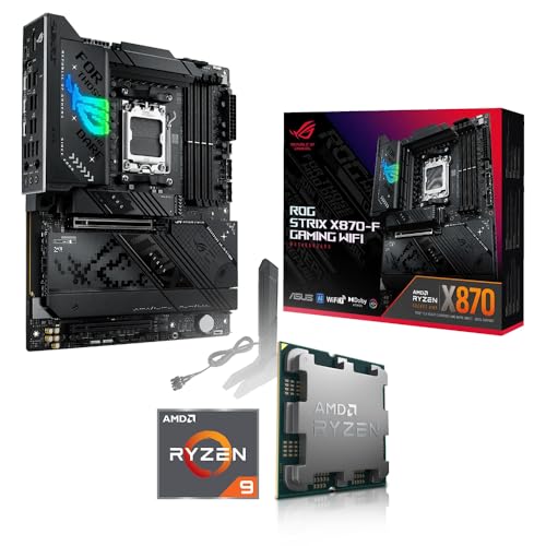 Aufrüst-Kit Bundle Ryzen 9 7900X3D 12x 4.4 GHz Prozessor, ASUS ROG Strix X870-F Gaming WiFi Mainboard, be Quiet! Dark Rock 5 (zusammengebaut inkl. Bios Update + Funktionskontrolle) von Memory PC