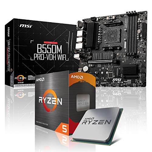 Memory PC Aufrüst-Kit Bundle AMD Ryzen 5 4500 6X 3.6 GHz Prozessor, B550M Pro-VDH WiFi Mainboard (Komplett fertig zusammengebaut inkl. Bios Update und Funktionskontrolle) von Memory PC
