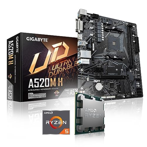 Memory PC Aufrüst-Kit Bundle AMD Ryzen 5 5600GT 6X 3.6 GHz Prozessor, GIGABYTE A520M H Mainboard (Komplett fertig zusammengebaut inkl. Bios Update und Funktionskontrolle) von Memory PC