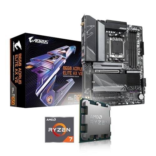 Memory PC Aufrüst-Kit Bundle Ryzen 7 7800X3D 8X 4.2 GHz Prozessor, 8 GB DDR5, GIGABYTE B650 AORUS Elite AX V2 Mainboard, be Quiet! Dark Rock 5 (zusammengebaut inkl. Bios Update + Funktionskontrolle) von Memory PC