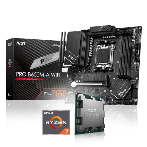Memory PC Aufrüst-Kit Bundle Ryzen 7 7800X3D 8X 5.0 GHz Prozessor, 32 GB DDR5, MSI PRO B650M-A WiFi Mainboard (Komplett fertig zusammengebaut inkl. Bios Update und Funktionskontrolle) von Memory PC