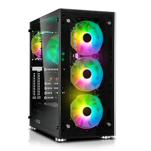 Memory PC Gaming PC (AMD Ryzen 5 5600G 6X 4.4 GHz, AMD Vega Grafik, 16 GB DDR4 RAM 3000 MHz, 1TB SSD, Windows 11 Pro) RGB Glasfenster Gehäuse von Memory PC