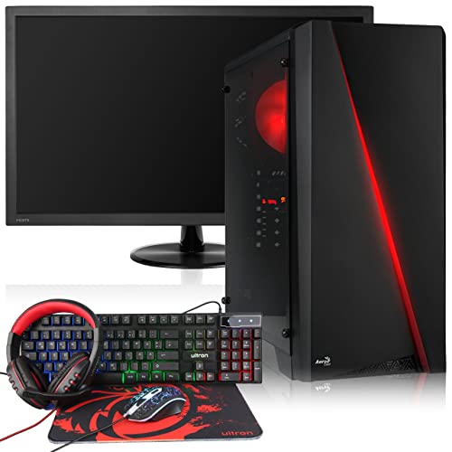 Memory PC Gaming PC Komplett Set, AMD Ryzen 5 5500 6X 3.60GHz, NVIDIA GeForce GTX 1650 4GB, 16 GB DDR4, 480 GB SSD + 2000 GB Windows 10 Pro 64bit + 24 Zoll MSI TFT, Gaming Kit 4in1 Set von Memory PC