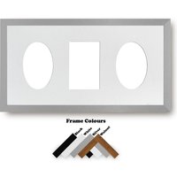 20"x10" Multi Aperture Mdf 20mm Silberfarbener Fotorahmen - Größenauswahl Querformat Ovale Blenden 20"x10" Multi Aperture Mdf 20mm Silberfarbener Fotorahmen - Größenauswahl Querformat Ovale Blenden von MemoryBoxGB