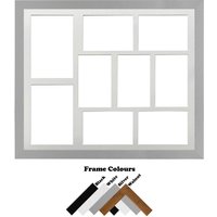 20"x16"-Rahmen Mit Multi-Blende-Montierung - Mdf 20mm Silberfarbener Fotorahmen Größenauswahl Querformat Ovale Blenden von MemoryBoxGB
