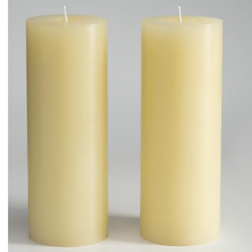 Memoward Stumpenkerzen Creme,Kerzen Groß 2er Set,Lange Brenndauer ca.100+ Std,Saubere Verbrennung,Unparfümiert,für Haushalt,Feiern und Gastronomie Deko (7.5 x 20 cm-2er, Creme) von Memoward