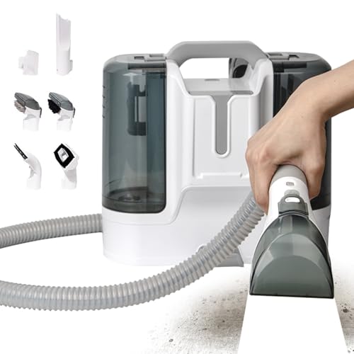 Memows Waschsauger Teppichreiniger, Fleckenreiniger für Teppiche, Polster, Treppen, Auto, Sofa, Leistungsstarker Nasssauger Polsterreiniger Gerät mit 6 Zubehör, Tragbarer Nass-Trocken-Sauger, 450W von Memows