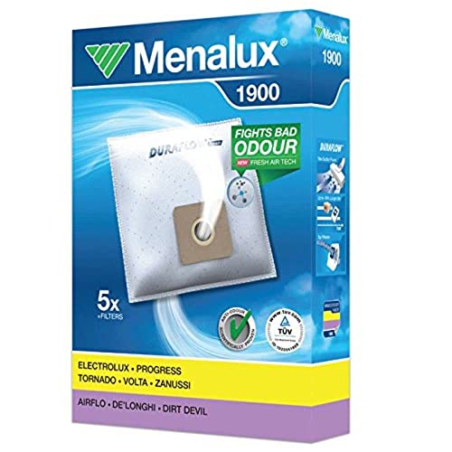 Menalux 9001961276 1900 Staubsaugerbeutel, Synthetik, Mikrofilter, weiß von Menalux