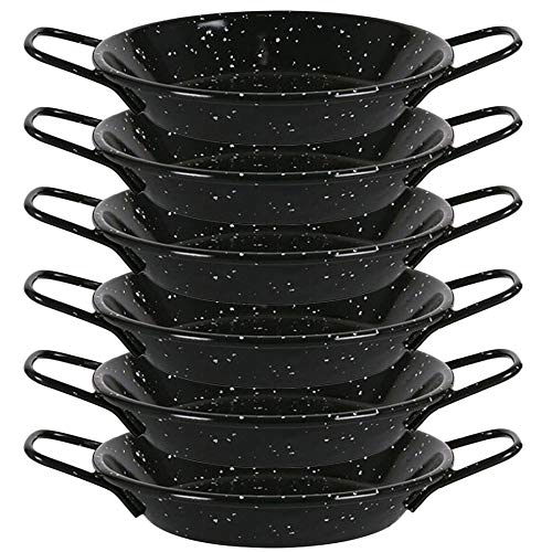 Menax - Paella Pfanne Mini - Stahl Antihaftbeschichtet - Schwarz - Set 6 - Ø 16 cm - 1 Portionen von Menax