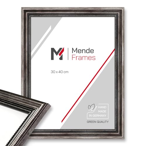 Mende Frames Bilderrahmen Antik 13x18cm I Farbe: Metall I Holzbilderrahmen I Fotorahmen I Barock Bilderrahmen Metall I Made in Germany I V450 von Mende Frames