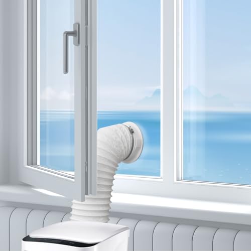 Klimafenster DIY Set I Fensterabdichtung Klimaanlage I Fensterdurchführung für mobile Klimageräte mit Abluftschlauch I Hot Air Stop I Ø 80-150 mm I für Scheibenstärke 1,5 bis 4 mm von Mende Systems