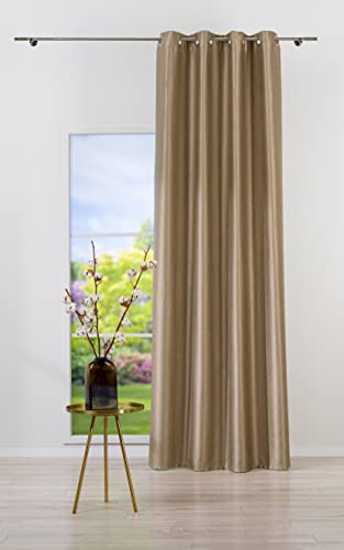 Mendola Interior Torre Curtain with Eyelets, Dimout, Golden, 140x260 cm von Mendola Interior