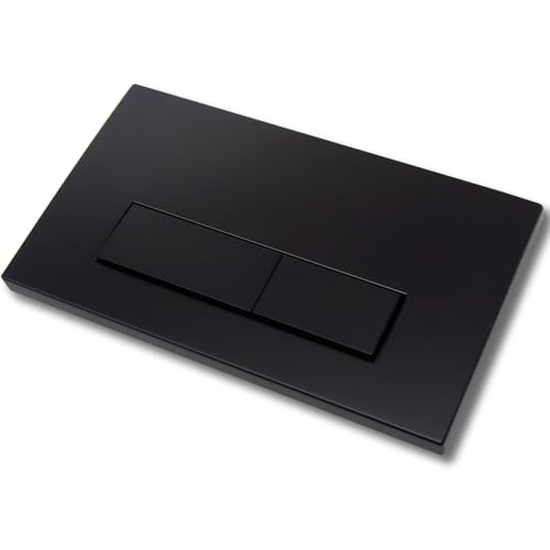 Mendorio WC Drückerplatte, kompatibel mit Geberit Sigma, UP300 & UP320 Serien Betätigungsplatten, Doppelspülung, Plattengröße 245 × 164 mm, ausgestattet mit Spülhebel-Set und Einbaurahmen.（Schwarz） von Mendorio