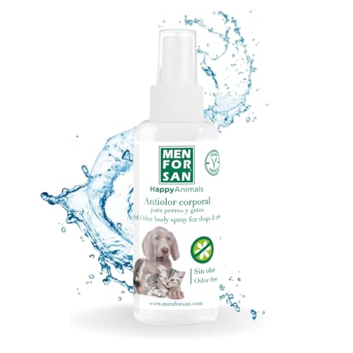 MENFORSAN Körpergeruch für Hunde und Katzen, 60 ml, beseitigt schlechte Gerüche, parfümfrei, veganes Produkt von Menforsan