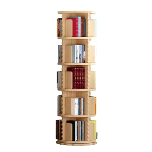 Drehbares Bücherregal Aus Massivholz Mehrschichtiges Bücherregal Kinderbücherregal Kinderbilderbuchregal Zeitschriftenregal 360° Drehbar (S : 50.5x50.5x159cm) von Meng Wei shop