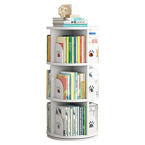 Mehrschichtiges Bücherregal Drehbares Bücherregal Bilderbuchregal for Kinder Bürolagerregal Zeitschriftenregal (Color : Weiß, S : 39x39x97cm) von Meng Wei shop