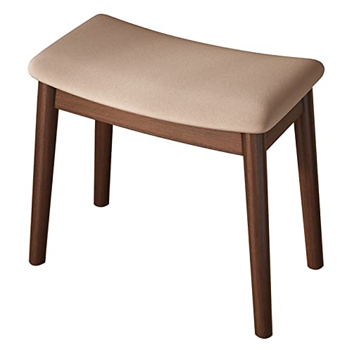 Schminkhocker Aus Massivholz Schuhwechselhocker Schreibtischhocker Klavierhocker Aus Holz Guzheng-Hocker Eichenmaterial Einfache Montage (Color : Brown, S : 45x27x46cm) von Meng Wei shop