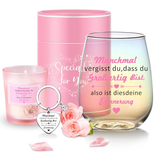 Dankeschön Weingläser - Personalisierte Geschenke für Frauen & Beste Freundinnen - Geburtstag, Weihnachten - 480ml von MengCat