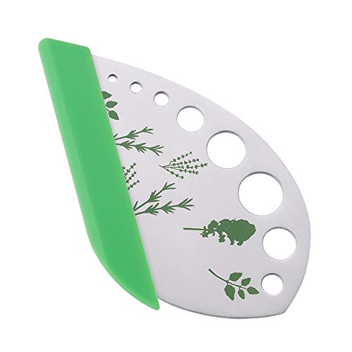MengH-SHOP Blatt Kräuter Stripper 9 Löcher Kräuter Cutter Edelstahl Küchen Abisolierwerkzeug für Kräuter Mangold Collard Greens Thymian Basilikum Rosmarin von MengH-SHOP