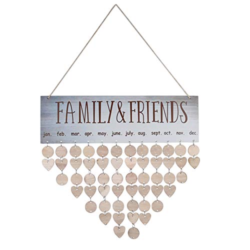 Holz Familie Geburtstag Plaque Erinnerung Immerwährender Holz Kalender mit 50 Holz Brett für Haus Party Dekoration DIY Geschenk Grau Holz Familie Geburtstag Plaque Erinnerung Immerwährender Holz Kalender mit 50 Holz Brett für Haus Party Dekoration DIY Geschenk Grau von MengH-SHOP