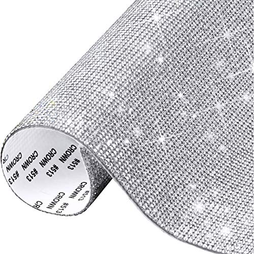 Kristall Strass Aufkleber Glitzersteine Selbstklebende Kristall für Autodekoration DIY Handwerk Stoff Taschen Schuhe Telefon Dekoration 40x24cm Weiß von MengH-SHOP