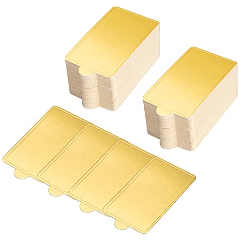 MengH-SHOP Kuchenbretter Karton Rechteck Mousse Kuchen Board Golden Kuchenböden Cake Board Dessert Displays Tablett für Hochzeit Geburtstag Kuchen Gebäck Dekoration 100 Stück von MengH-SHOP