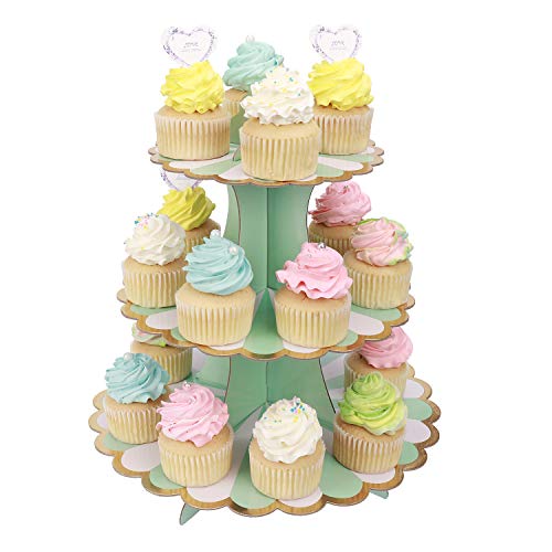 MengH-SHOP Tortenständer 3 Etagen Cupcake Ständer Muffin Ständer aus Karton für Hochzeit Party Geburtstag Baby Duschen Kuchen Dessert Torten Etagere von MengH-SHOP