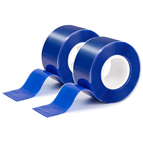 Selbstverschweißendes Silikonband Wasserdicht Silikon Tape Reparaturband Selbstklebendes Abdichtband Ideal für Schlauchreparatur, Kabelreparatur, Rohrreparatur 2 Rollen 3 Meter/Rollen (Blau) von MengH-SHOP