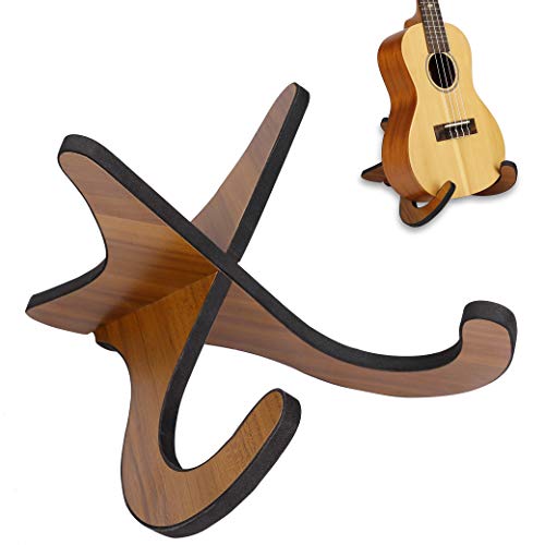 Ukulele Ständer Tragbarer Hölzerner Gitarrenständer Faltbarer X-förmiges Gestell Ukuleleständer Anti-Rutsch Musikinstrument Ständer für Violine, Mandoline und Banjo von MengH-SHOP