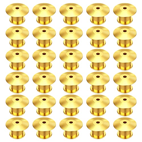 Verschlussstifte Metall Pin Keepers Rücken Lock Verschluss für Schmuck Brosche Pins Namensschild Basteln DIY 30 Stück, Gold von MengH-SHOP