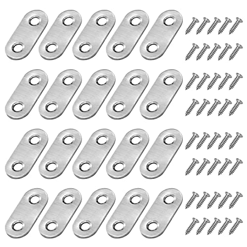 MengH-SHOP Winkelverbinder Flache Winkel Klammern Rechtwinkliges Edelstahl Ecke Klammer Möbel Flache Ecke Brackets mit Screws für Tabelle Stuhl Bücherregal 36 * 16mm 20 Stücke von MengH-SHOP